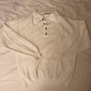 Vintage quarter button crew sweater